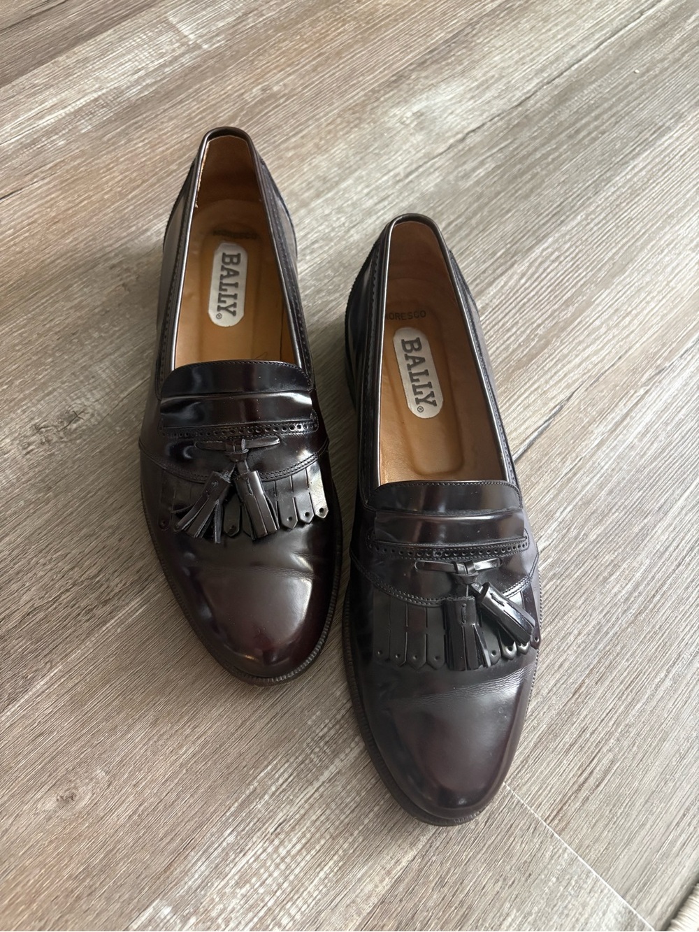 Bally Men’s Brown Leather Tassel Kiltie Loafers